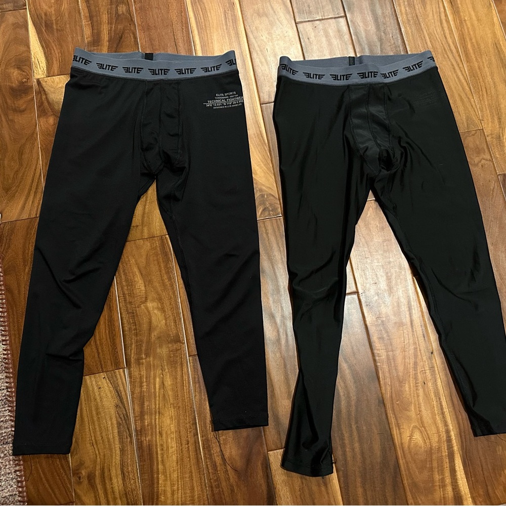 Elite Black Men's Leggings size large set of 2